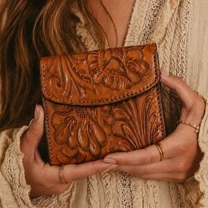 Patricia Nash Tooled Leather Floral Western Wallet